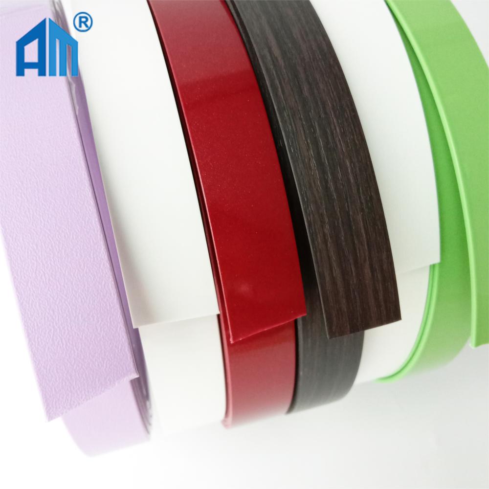 pvc edge banding factory supply solid color,woodgrain,high glossy edge banding tape